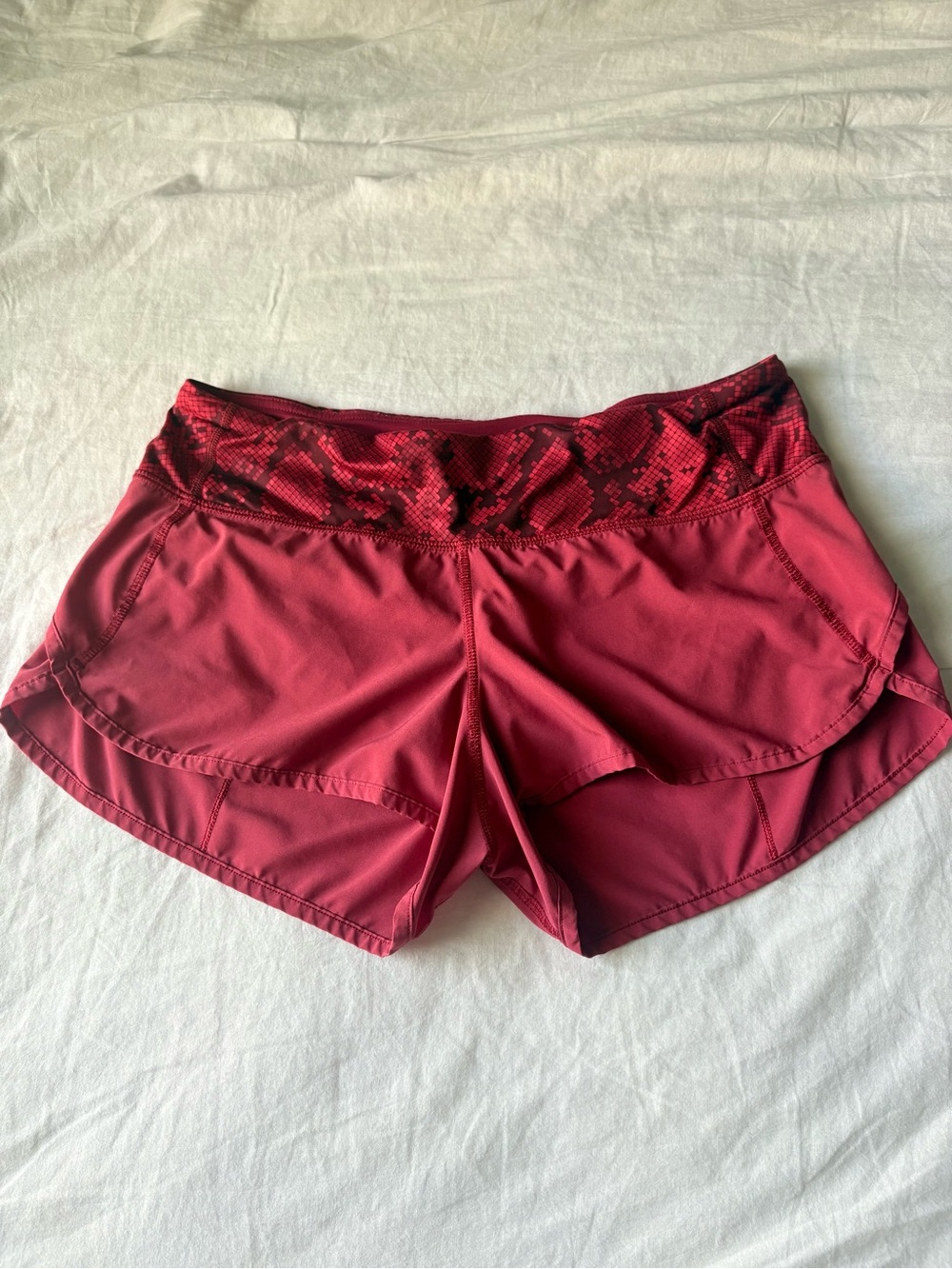 lululemon athletica Deep Red Athletic Shorts limited addition